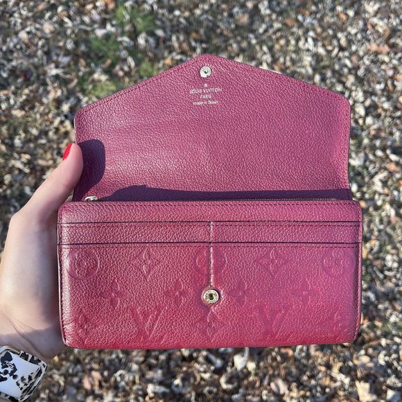 Louis Vuitton LV Monogram Empreinte Leather Sarah Long Wallet Purple - Picture 8 of 14